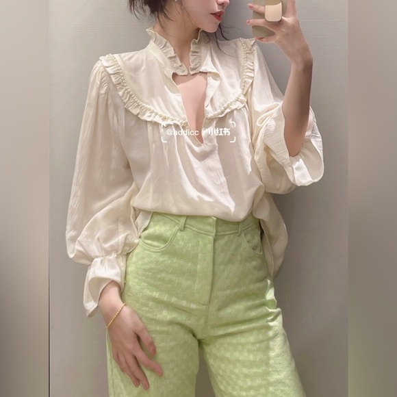 NWT ZARA GINGHAM STRAIGHT LEG PANTS SIZE XS 2641/678/520 - Picture 6 of 13